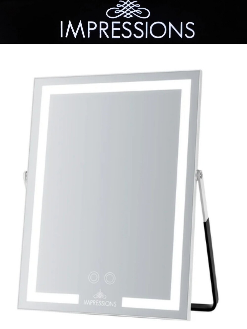 Impressions The Muse Collection Tri Tone LED Easel Makeup Mirror- White